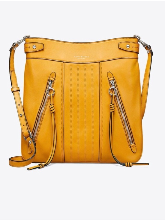 Tory Burch Handbags - Tory Burch Moto Swingpack Mustard Yellow Leather